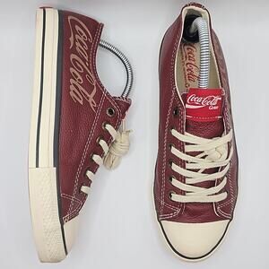 Coca Cola Leather Sneakers Womens 10 Vintage Look Retro 70's